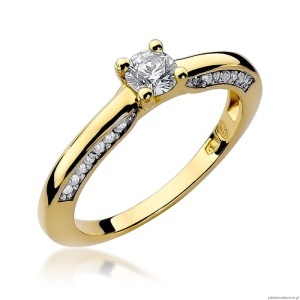 Pierścionek W009 Diament 0,30ct żółte złoto