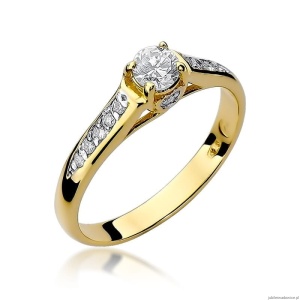 Pierścionek W016 Diament 0,23ct żółte złoto