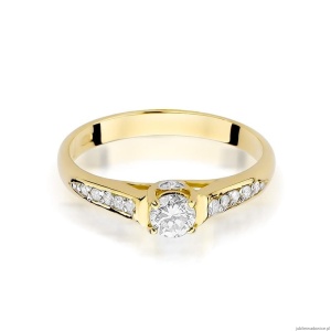 Pierścionek W016 Diament 0,23ct żółte złoto