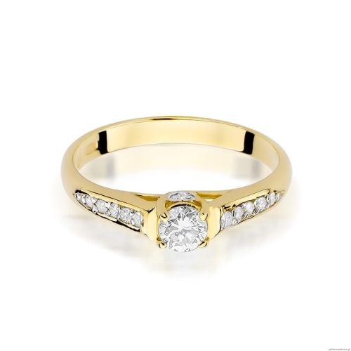Pierścionek W016 Diament 0,23ct żółte złoto