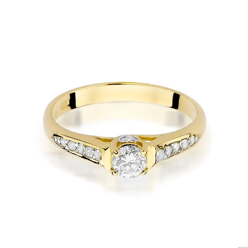 Pierścionek W016 Diament 0,23ct żółte złoto