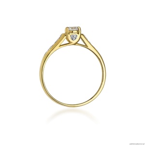 Pierścionek W016 Diament 0,23ct żółte złoto