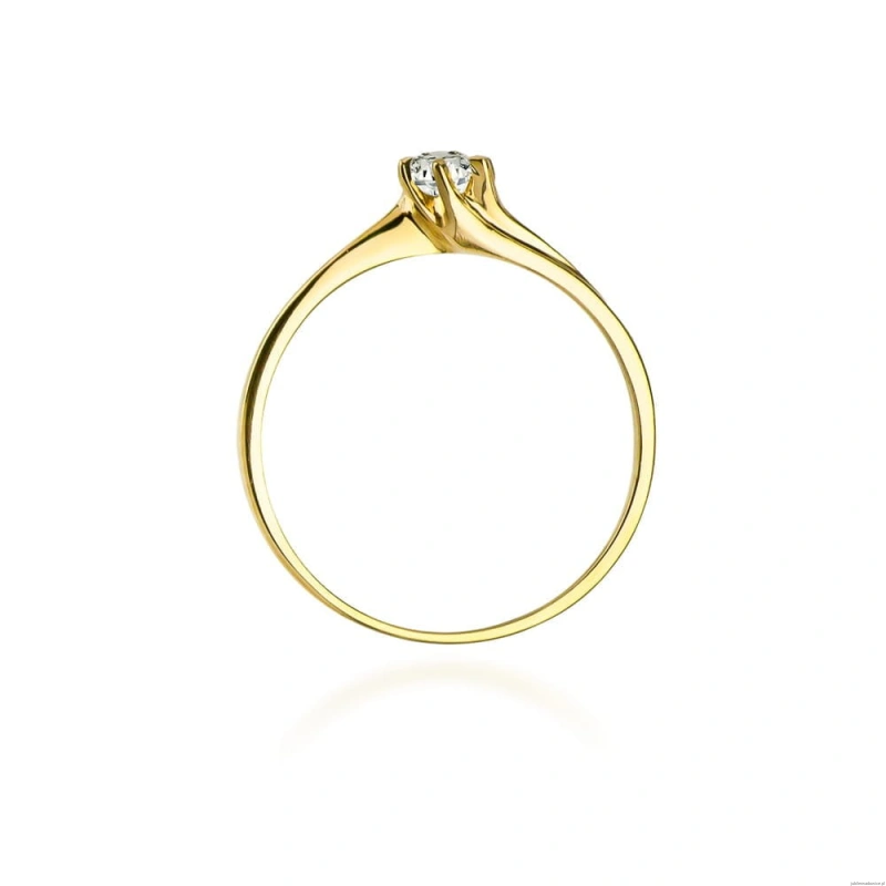 Pierścionek W021 Diament 0,10ct żółte złoto