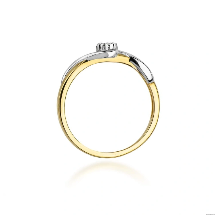 Pierścionek W022 Diament 0,04ct żółte złoto