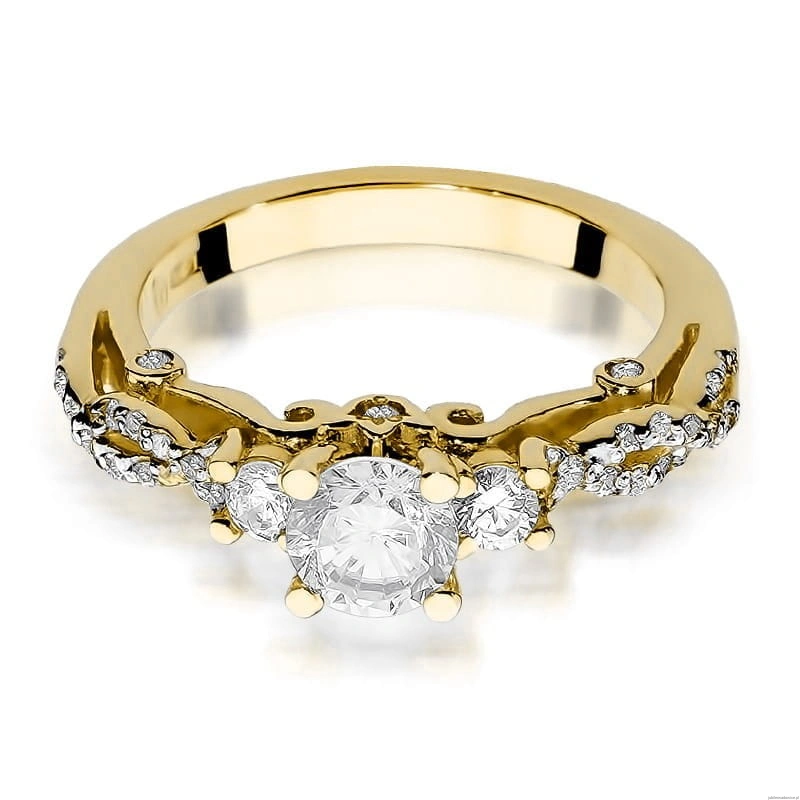 Pierścionek W023 Diament 0,50ct żółte złoto