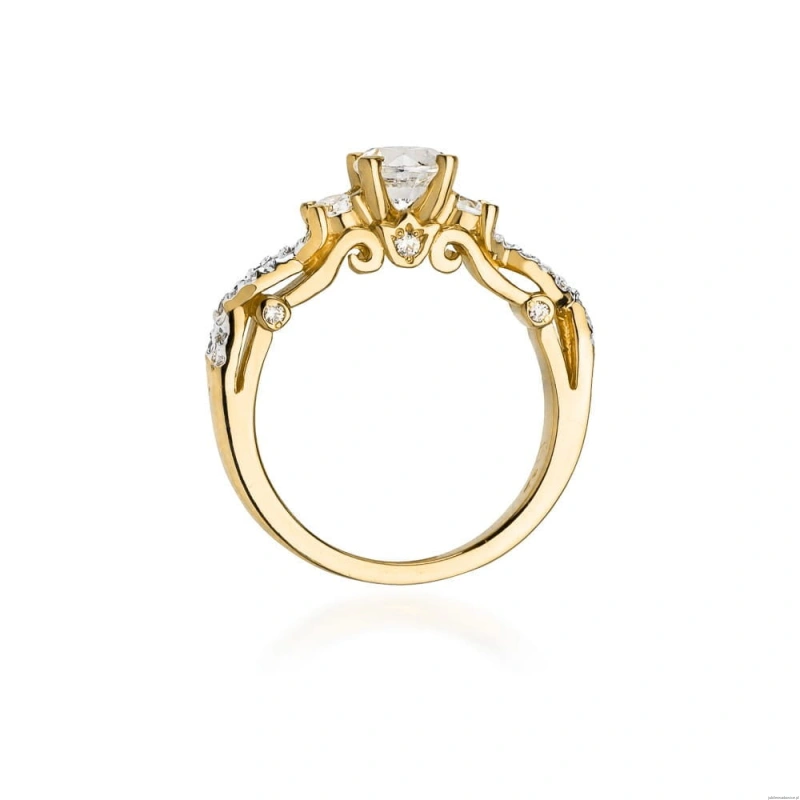 Pierścionek W023 Diament 0,50ct żółte złoto