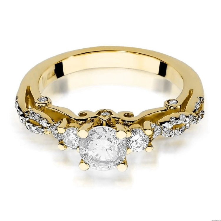 Pierścionek W023 Diament 0,70ct żółte złoto