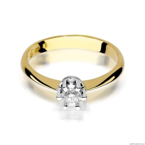 Pierścionek W036 Diament 0,23ct żółte złoto