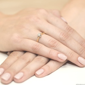 Pierścionek W036 Diament 0,23ct żółte złoto