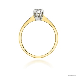 Pierścionek W047 Diament 0,10ct żółte złoto