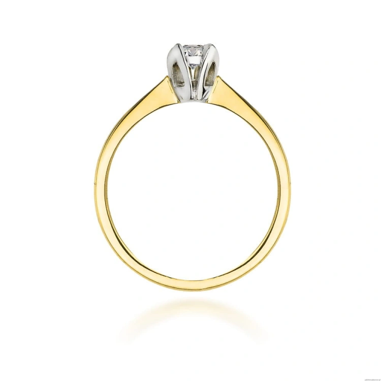 Pierścionek W047 Diament 0,10ct żółte złoto