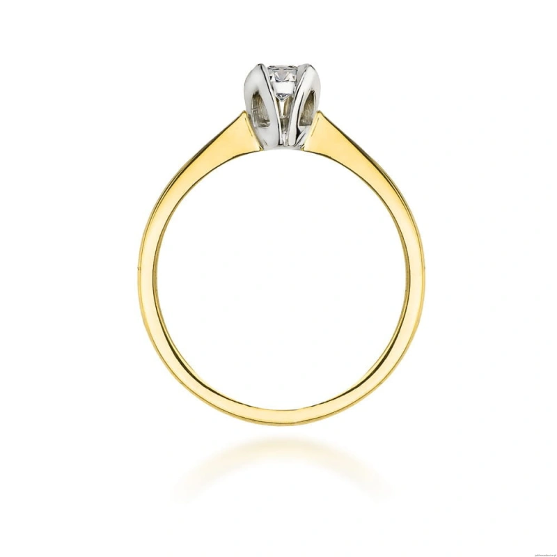 Pierścionek W047 Diament 0,10ct żółte złoto