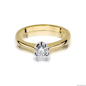 Pierścionek W047 Diament 0,30ct żółte złoto
