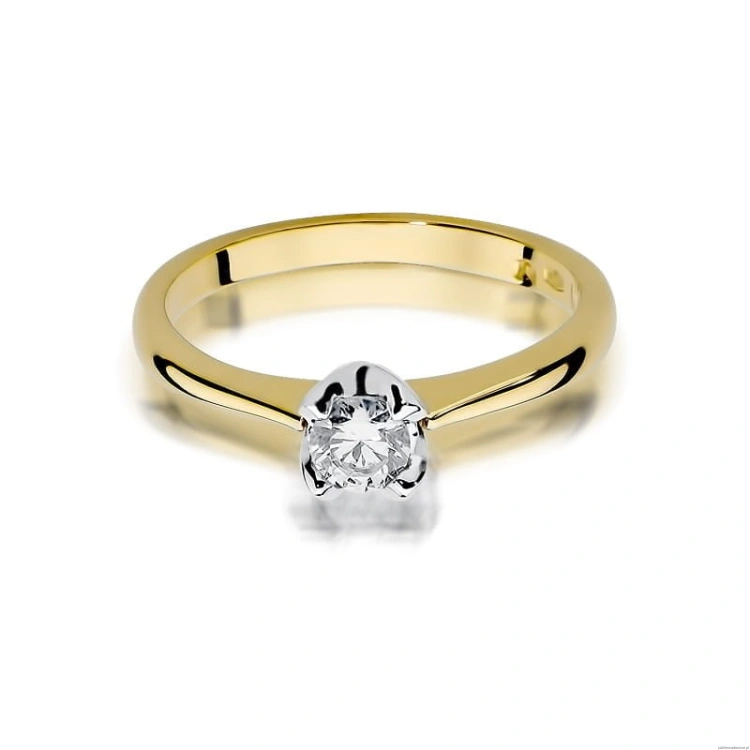 Pierścionek W047 Diament 0,30ct żółte złoto