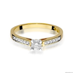 Pierścionek W052 Diament 0,30ct żółte złoto