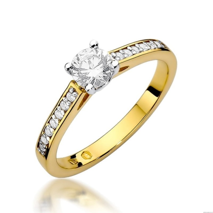 Pierścionek W052 Diament 0,50ct żółte złoto