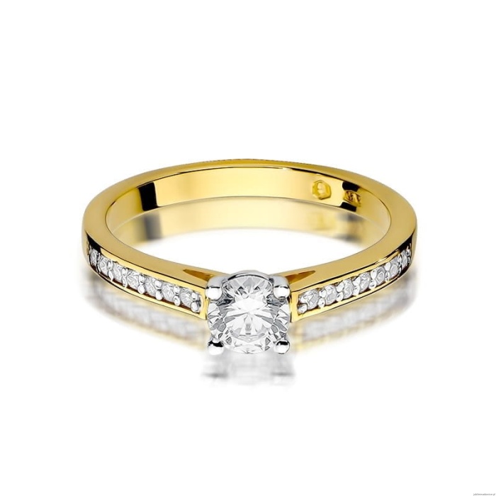 Pierścionek W052 Diament 0,50ct żółte złoto