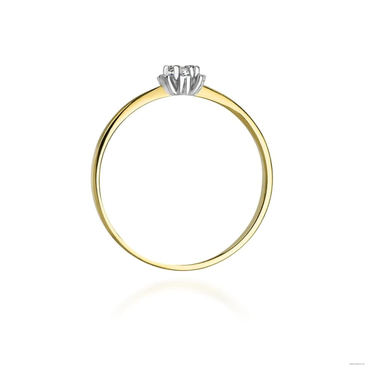Pierścionek W053 Diament 0,10ct żółte złoto