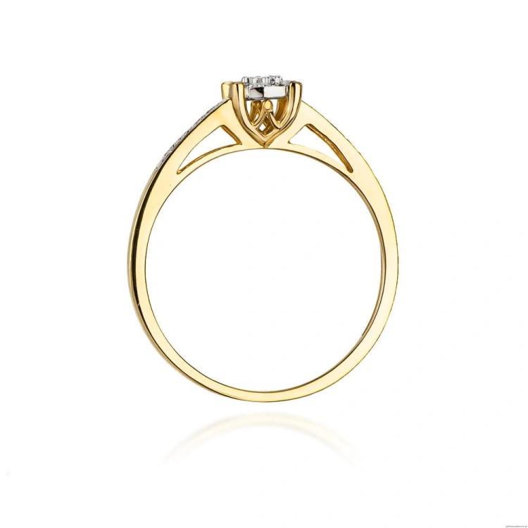 Pierścionek W055 Diament 0,04ct żółte złoto