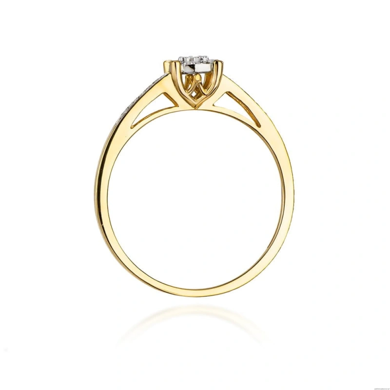 Pierścionek W055 Diament 0,04ct żółte złoto