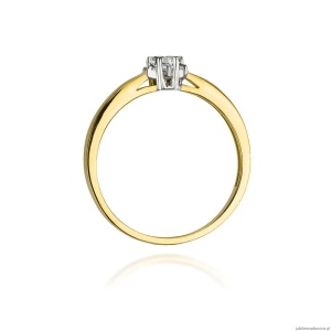 Pierścionek W061 Diament 0,10ct żółte złoto