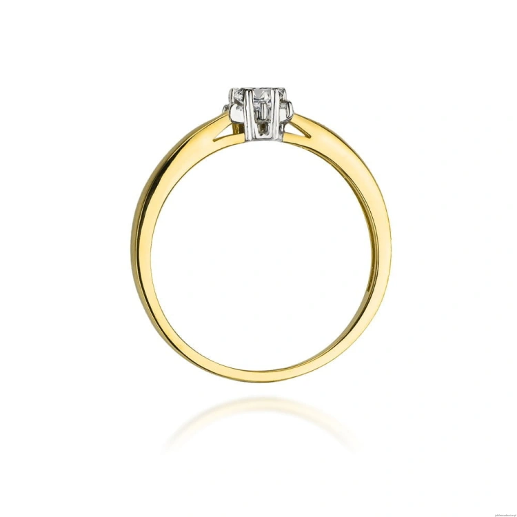 Pierścionek W061 Diament 0,10ct żółte złoto