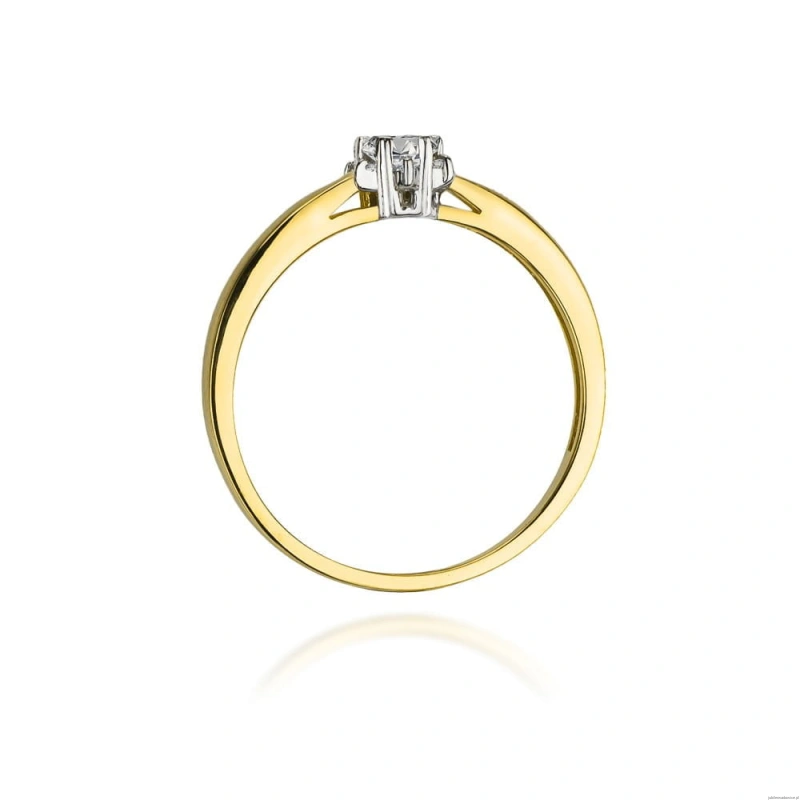 Pierścionek W061 Diament 0,10ct żółte złoto