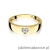 Pierścionek W064 z diamentami żółte złoto