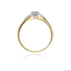Pierścionek W088 Diament 0,04ct żółte złoto
