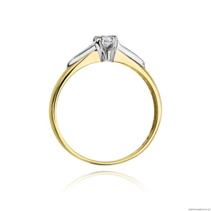 Pierścionek W088 Diament 0,08ct żółte złoto