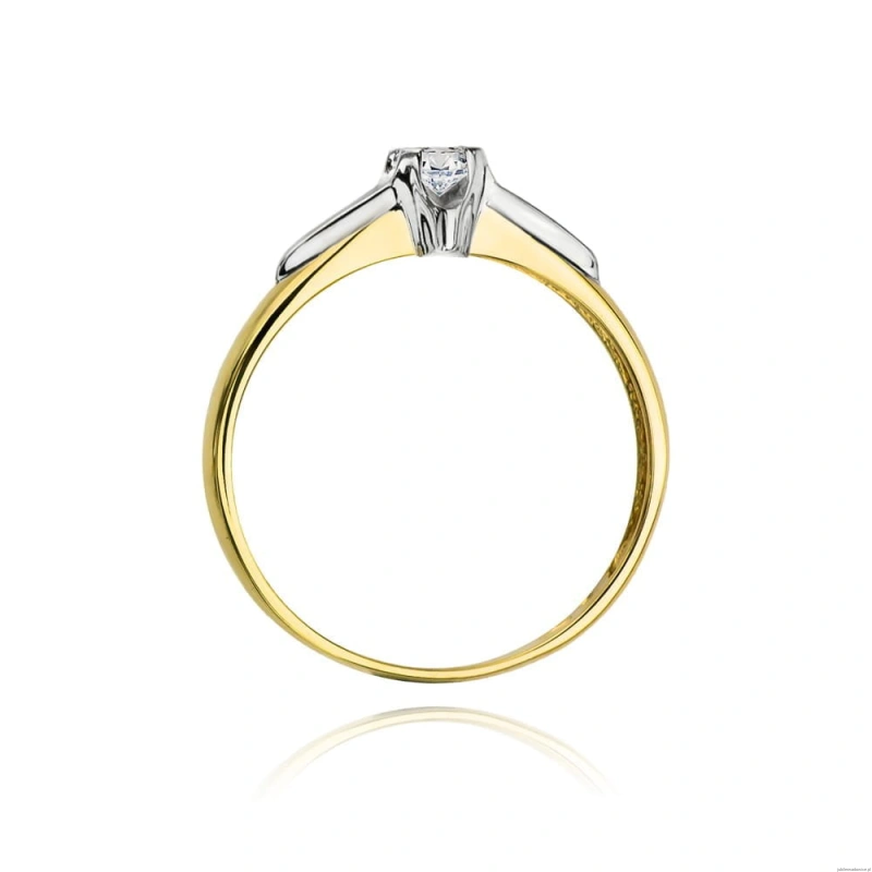 Pierścionek W088 Diament 0,08ct żółte złoto