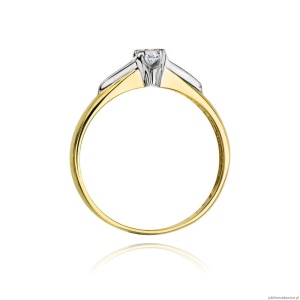 Pierścionek W088 Diament 0,10ct żółte złoto