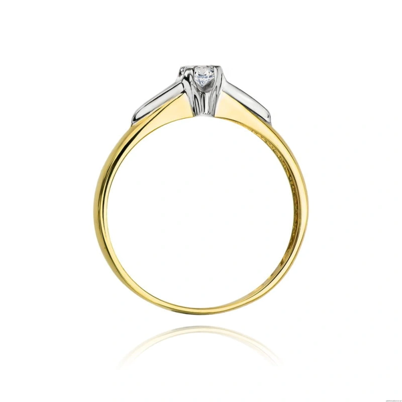 Pierścionek W088 Diament 0,10ct żółte złoto