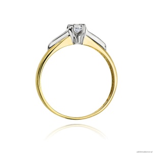 Pierścionek W088 Diament 0,12ct żółte złoto