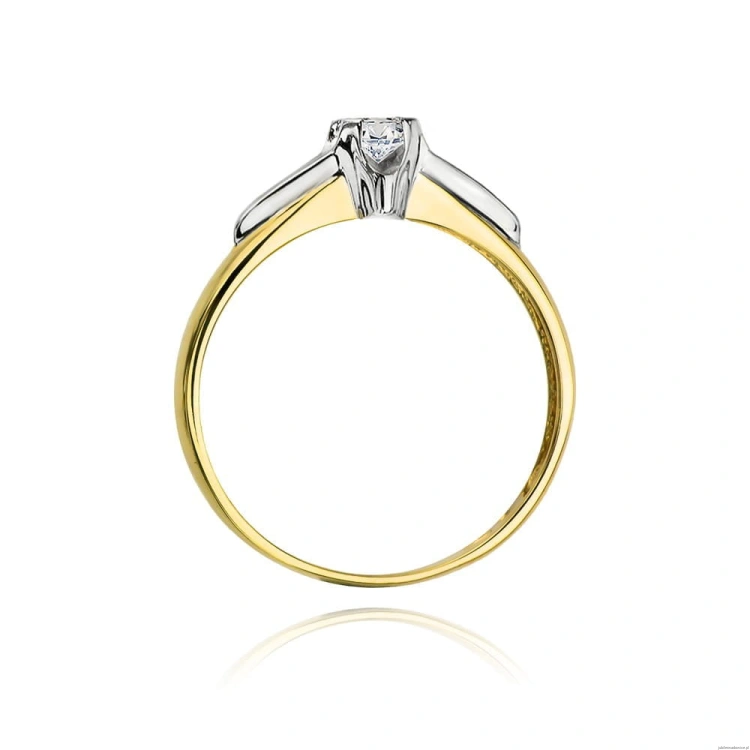 Pierścionek W088 Diament 0,12ct żółte złoto