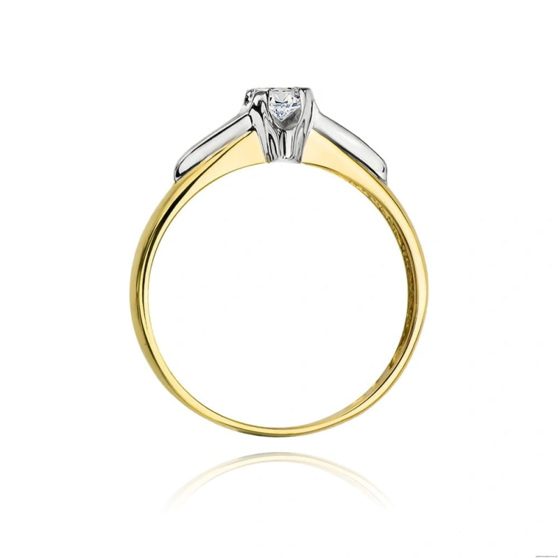 Pierścionek W088 Diament 0,12ct żółte złoto