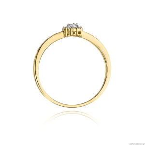 Pierścionek W091 Diament 0,02ct żółte złoto