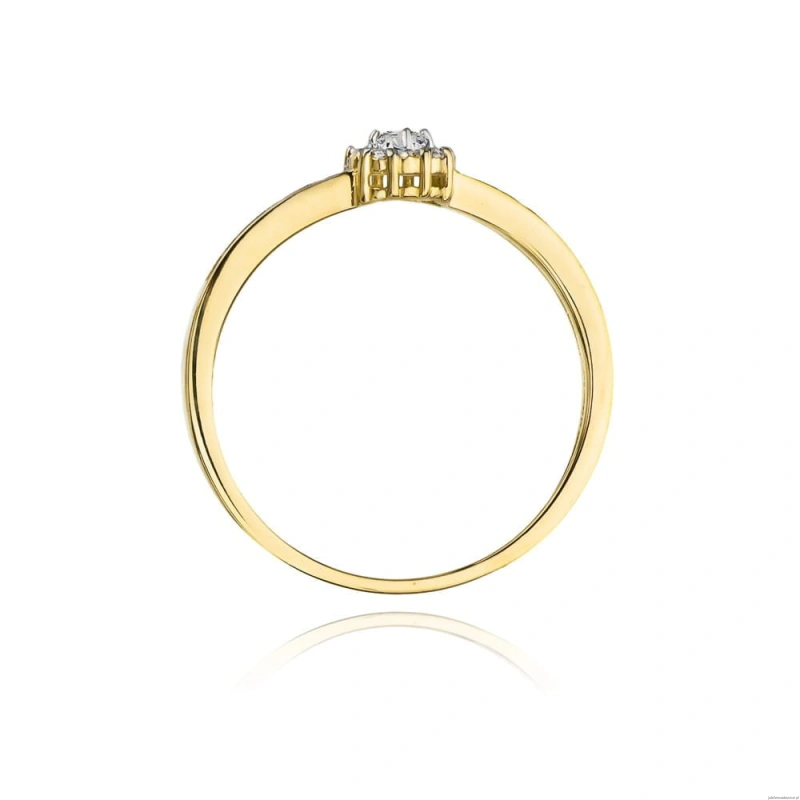 Pierścionek W091 Diament 0,02ct żółte złoto