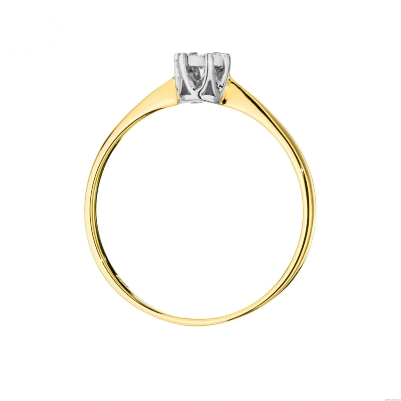 Pierścionek W111T Diament 0,03ct żółte złoto