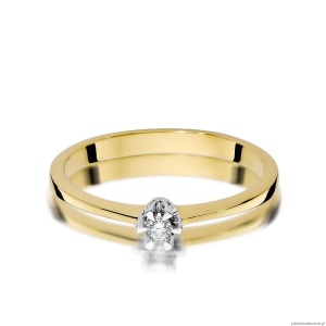 Pierścionek W111 Diament 0,04ct żółte złoto