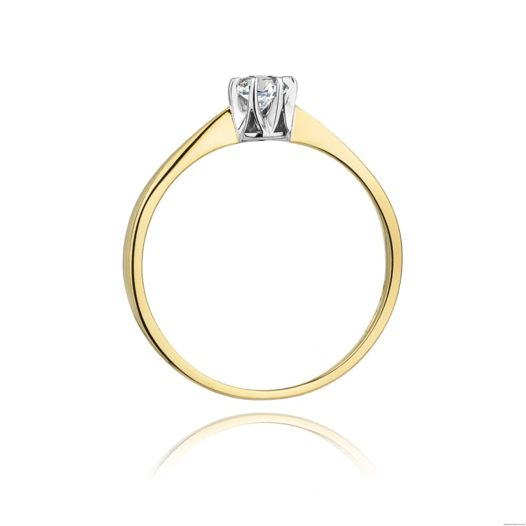 Pierścionek W111 Diament 0,04ct żółte złoto