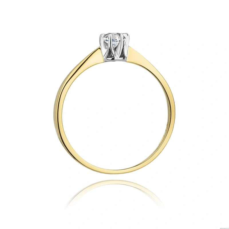 Pierścionek W111 Diament 0,04ct żółte złoto
