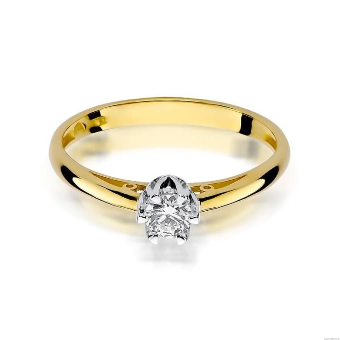 Pierścionek W133 Diament 0,15ct żółte złoto