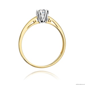 Pierścionek W133 Diament 0,15ct żółte złoto