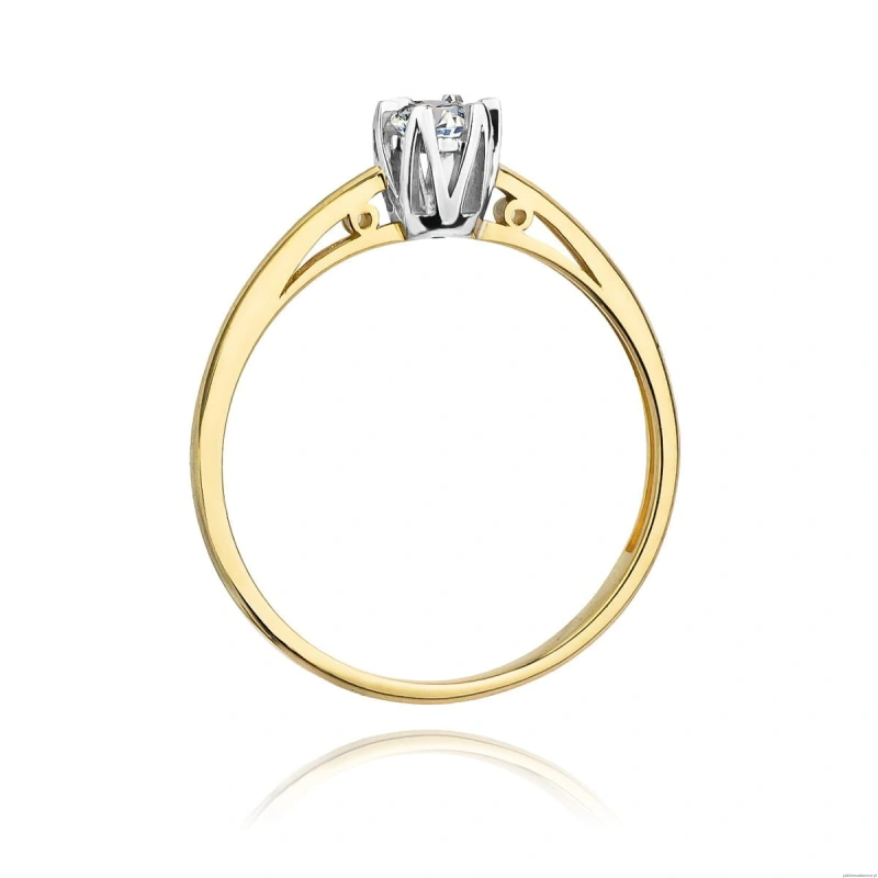 Pierścionek W133 Diament 0,15ct żółte złoto