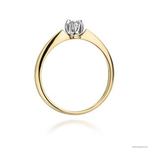 Pierścionek W134 Diament 0,10ct żółte złoto