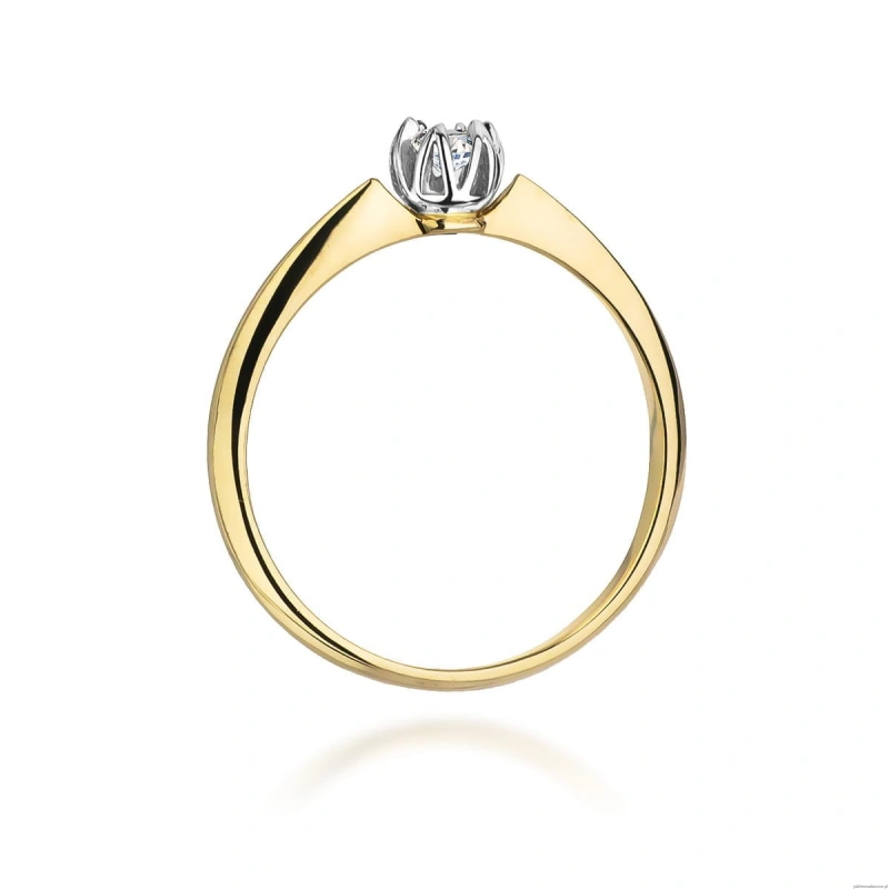 Pierścionek W134 Diament 0,10ct żółte złoto