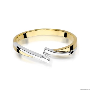 Pierścionek W137 Diament 0,04ct żółte złoto