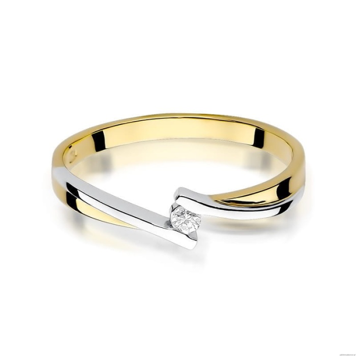 Pierścionek W137 Diament 0,04ct żółte złoto