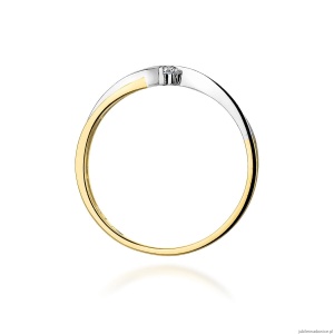 Pierścionek W137 Diament 0,04ct żółte złoto